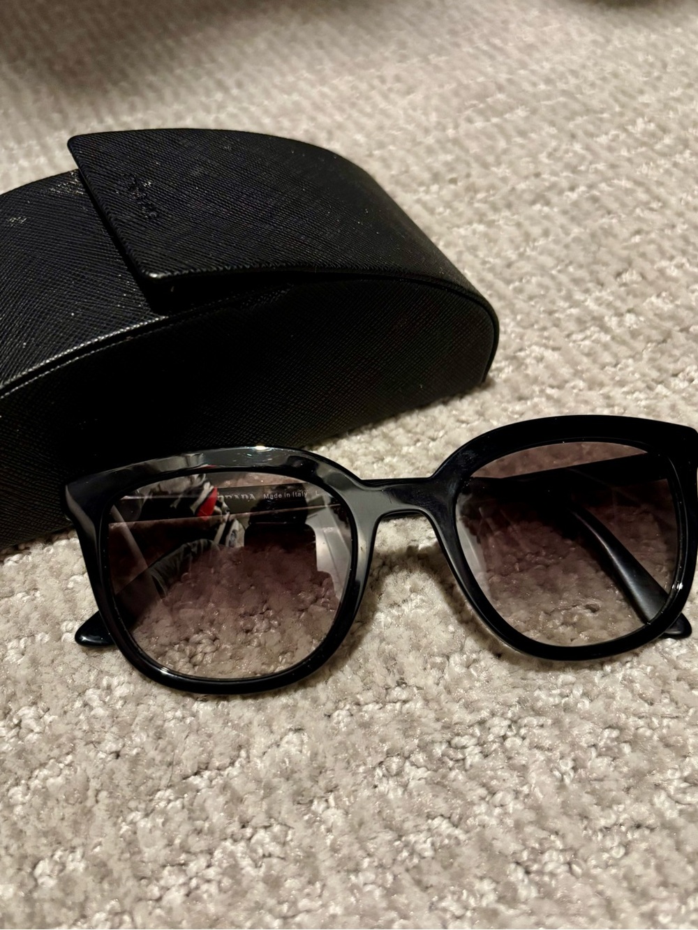 Prada Black Gradient Lens Cat-Eye Sunglasses